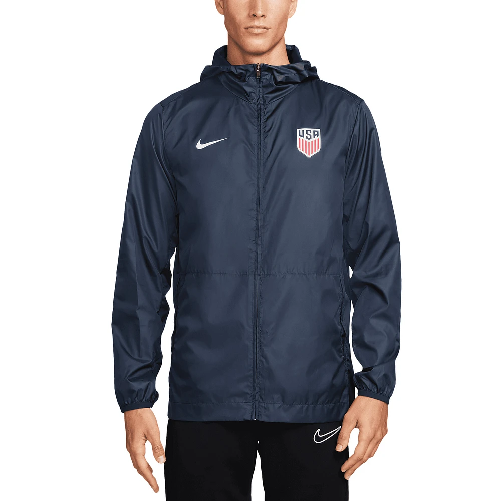 Men's Nike  Navy USMNT 2024 Academy Pro Performance Hoodie Full-Zip Rain Jacket