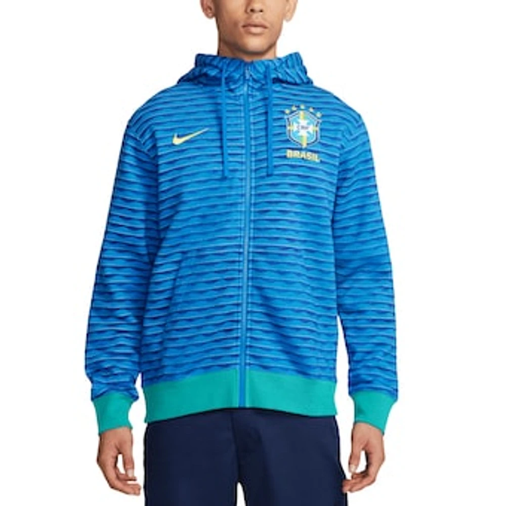 Men's Nike Blue Brazil National Team Club Full-Zip Hoodie