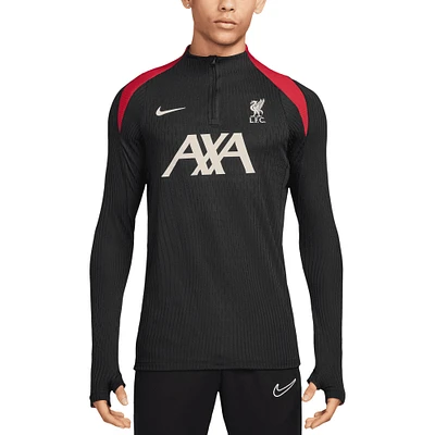 Men's Nike Black Liverpool 2024/25 Advance Strike Drill Performance Quarter-Zip Top