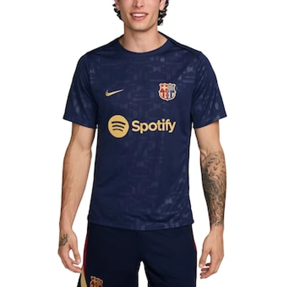 Men's Nike Navy Barcelona Home 2024/25 Academy Pro Pre-Match Top