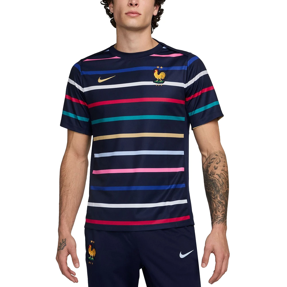 Men's Nike Blue France National Team 2024 Academy Pro Pre-Match Top