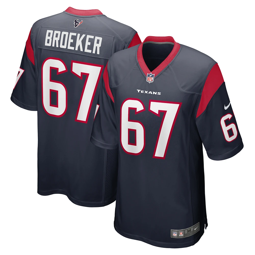 Men's Nike Nick Broeker Navy Houston Texans Team Game Jersey