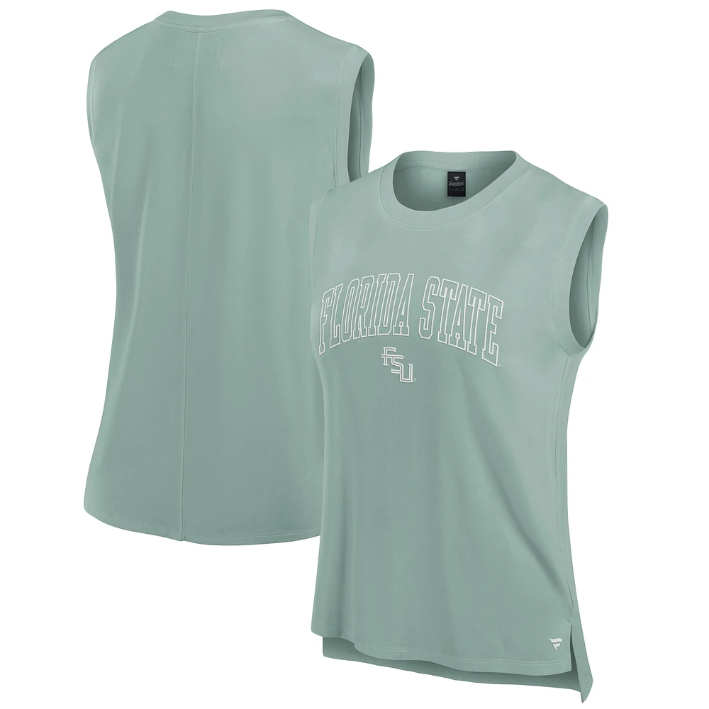 Women's Fanatics Green Florida State Seminoles Studio Gym Tank Top