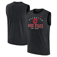 Men's Nike Black Ohio State Buckeyes Primetime Legend Lock Up Performance Muscle Tank Top