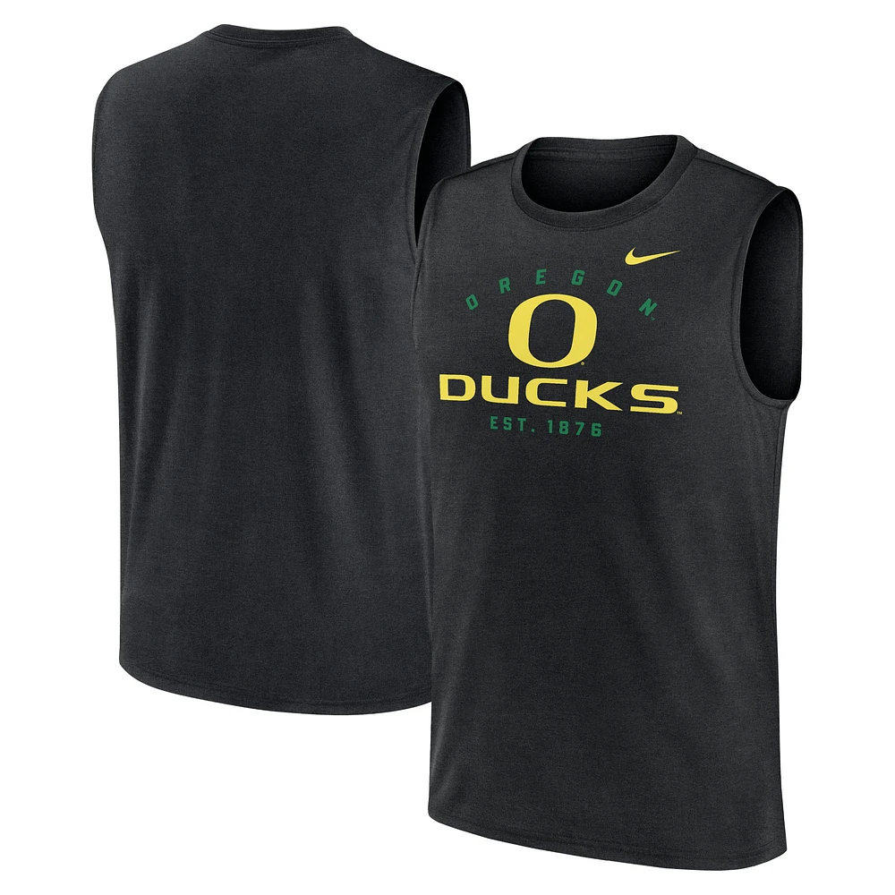 Men's Nike Black Oregon Ducks Primetime Legend Lock Up Performance Muscle Tank Top