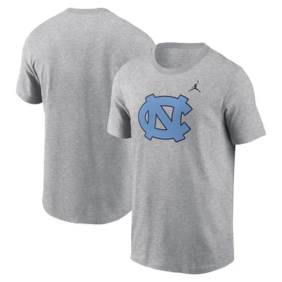 Men's Jordan Brand Heather Gray North Carolina Tar Heels Primetime Evergreen Logo T-Shirt