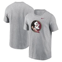 Men's Nike Heather Gray Florida State Seminoles Primetime Evergreen Logo T-Shirt