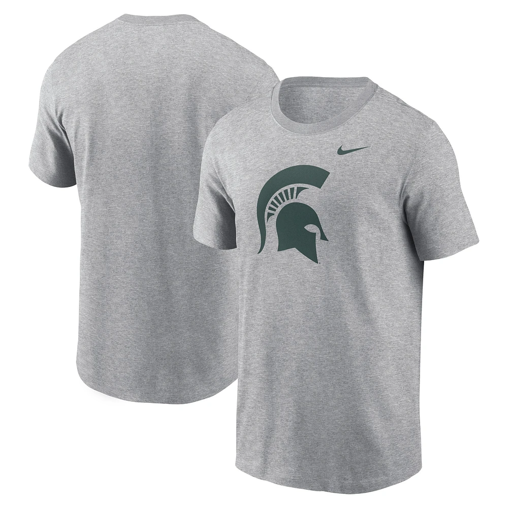 Men's Nike Heather Gray Michigan State Spartans Primetime Evergreen Logo T-Shirt