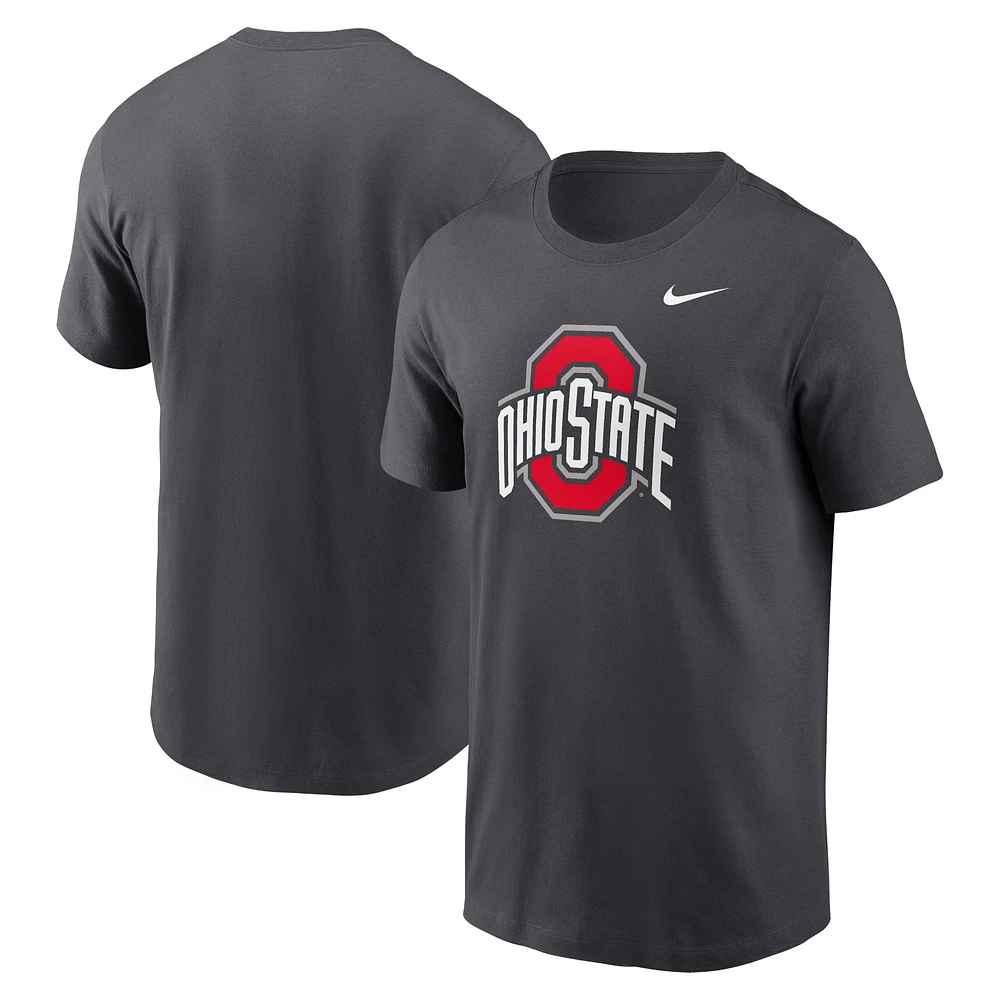 Men's Nike Anthracite Ohio State Buckeyes Primetime Evergreen Logo T-Shirt