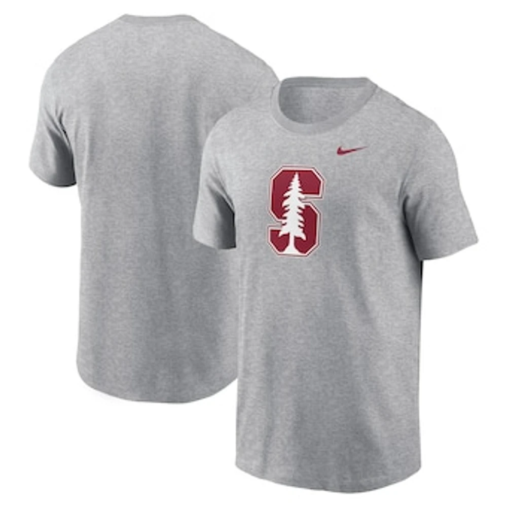 Men's Nike Heather Gray Stanford Cardinal Primetime Evergreen Logo T-Shirt