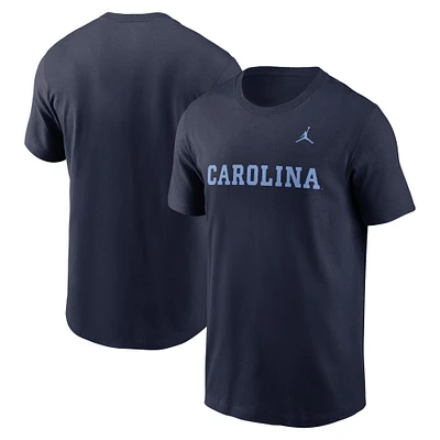 Men's Jordan Brand Navy North Carolina Tar Heels Primetime Wordmark T-Shirt