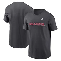 Men's Jordan Brand Anthracite Oklahoma Sooners Primetime Wordmark T-Shirt