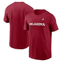 Men's Jordan Brand Crimson Oklahoma Sooners Primetime Wordmark T-Shirt