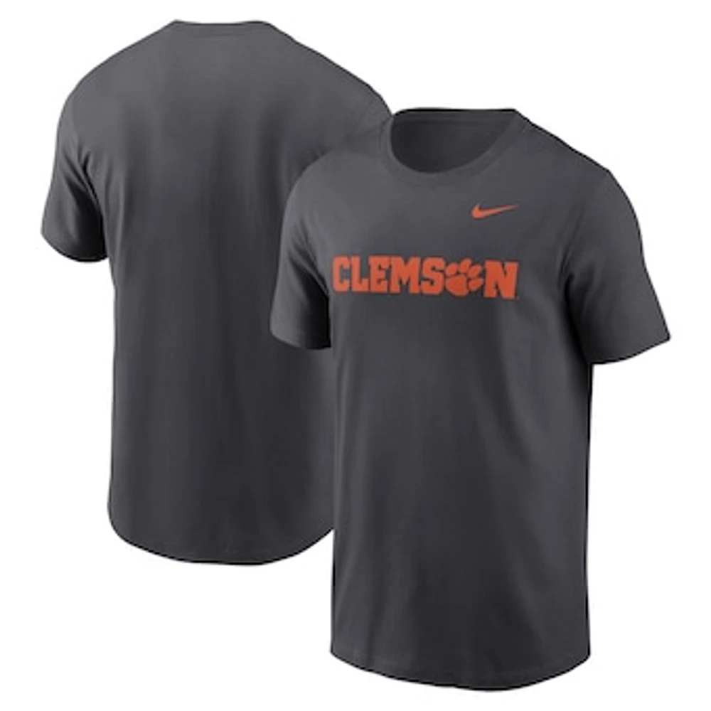 Men's Nike Anthracite Clemson Tigers Primetime Wordmark T-Shirt