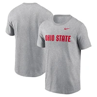 Men's Nike Heather Gray Ohio State Buckeyes Primetime Wordmark T-Shirt