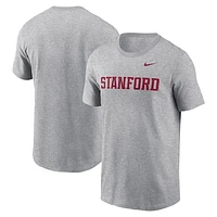 Men's Nike Heather Gray Stanford Cardinal Primetime Wordmark T-Shirt