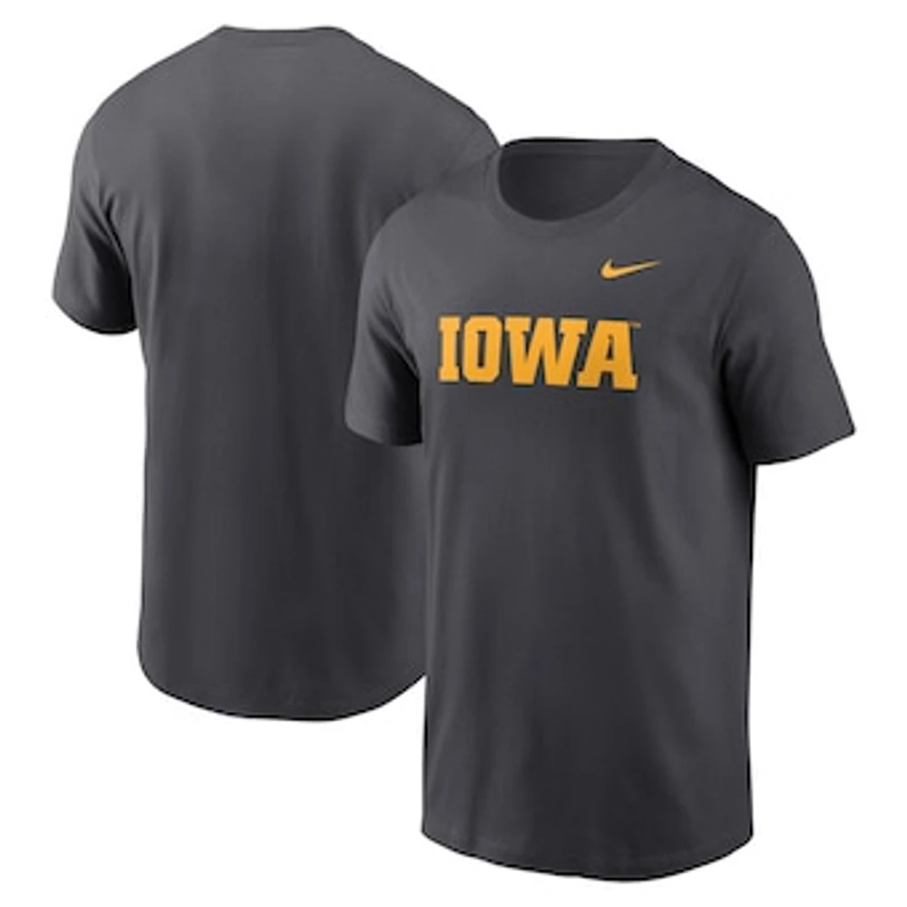 Men's Nike Anthracite Iowa Hawkeyes Primetime Wordmark T-Shirt