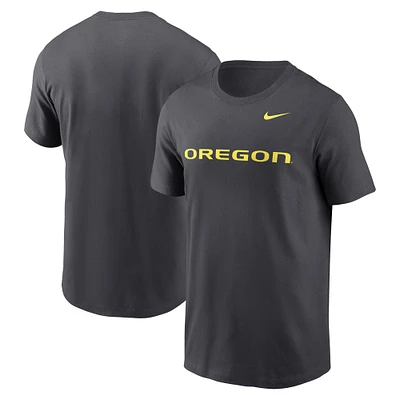 Men's Nike Anthracite Oregon Ducks Primetime Wordmark T-Shirt