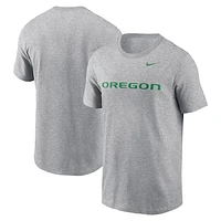 Men's Nike Heather Gray Oregon Ducks Primetime Wordmark T-Shirt