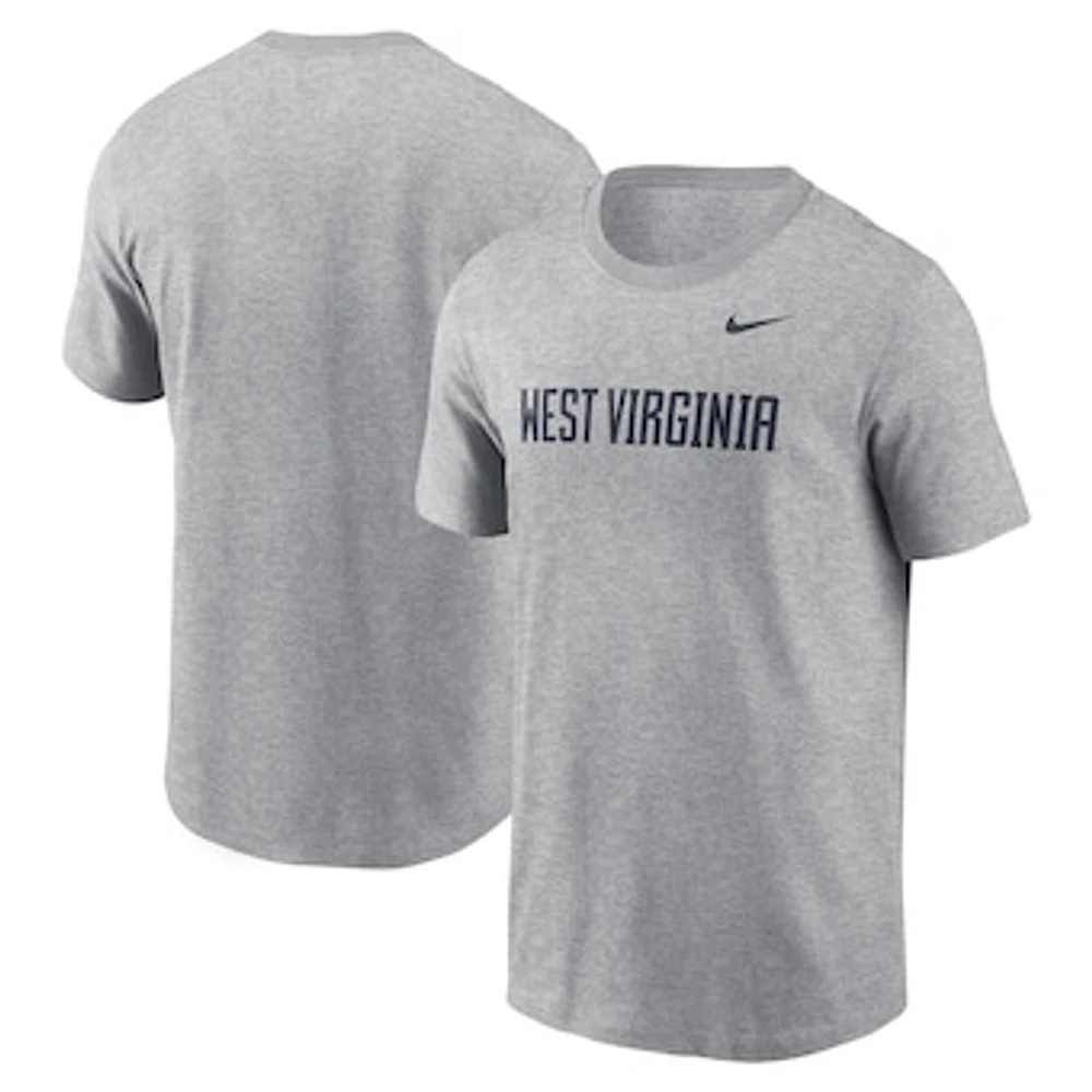 Men's Nike Heather Gray West Virginia Mountaineers Primetime Wordmark T-Shirt