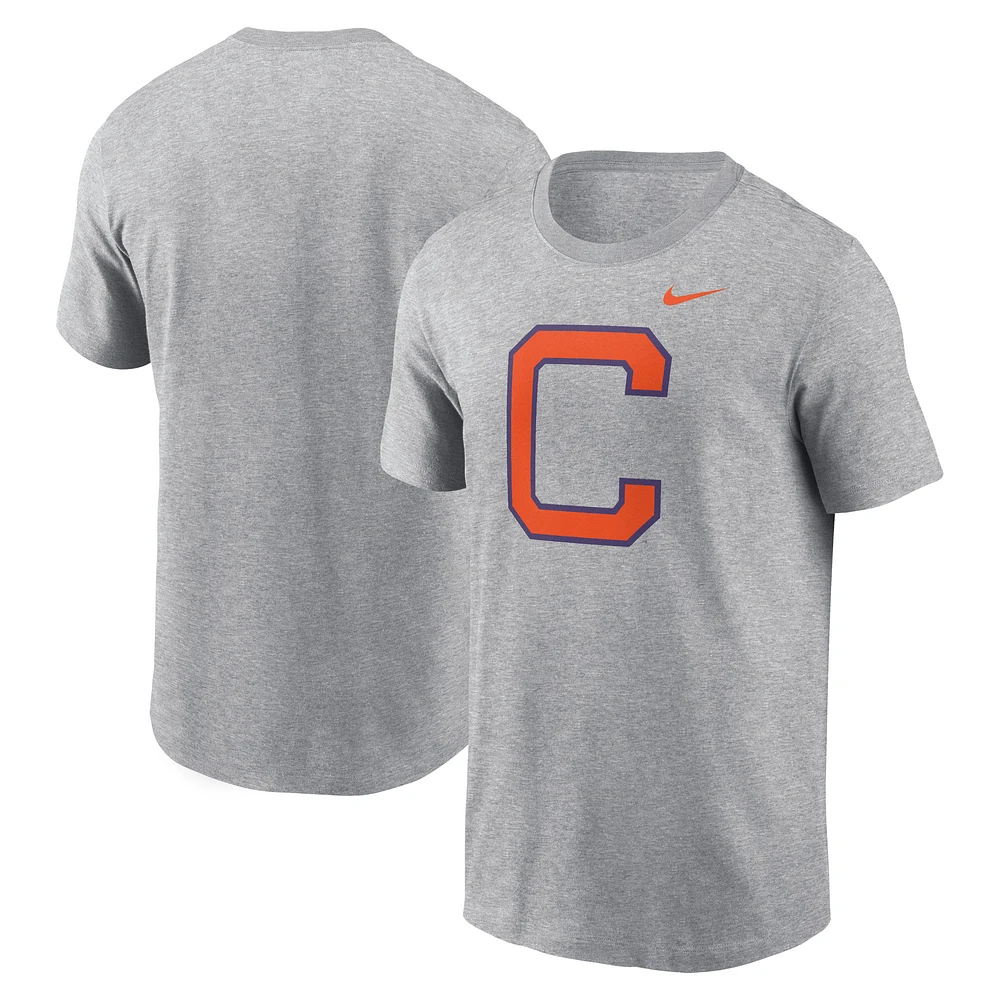 Men's Nike Heather Gray Clemson Tigers Primetime Alternate Logo T-Shirt