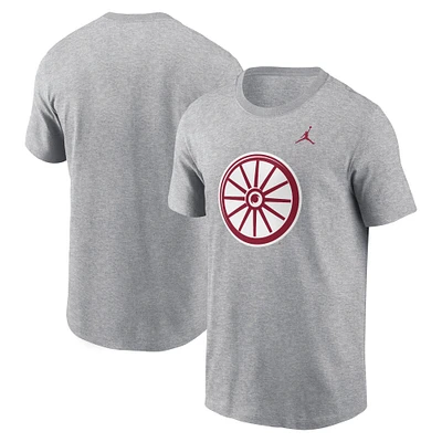 Men's Jordan Brand Heather Gray Oklahoma Sooners Primetime Alternate Logo T-Shirt