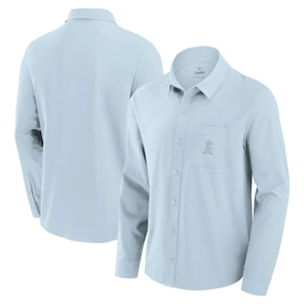 Men's Fanatics Light Blue Los Angeles Angels Front Office Long Sleeve Button-Up Shirt