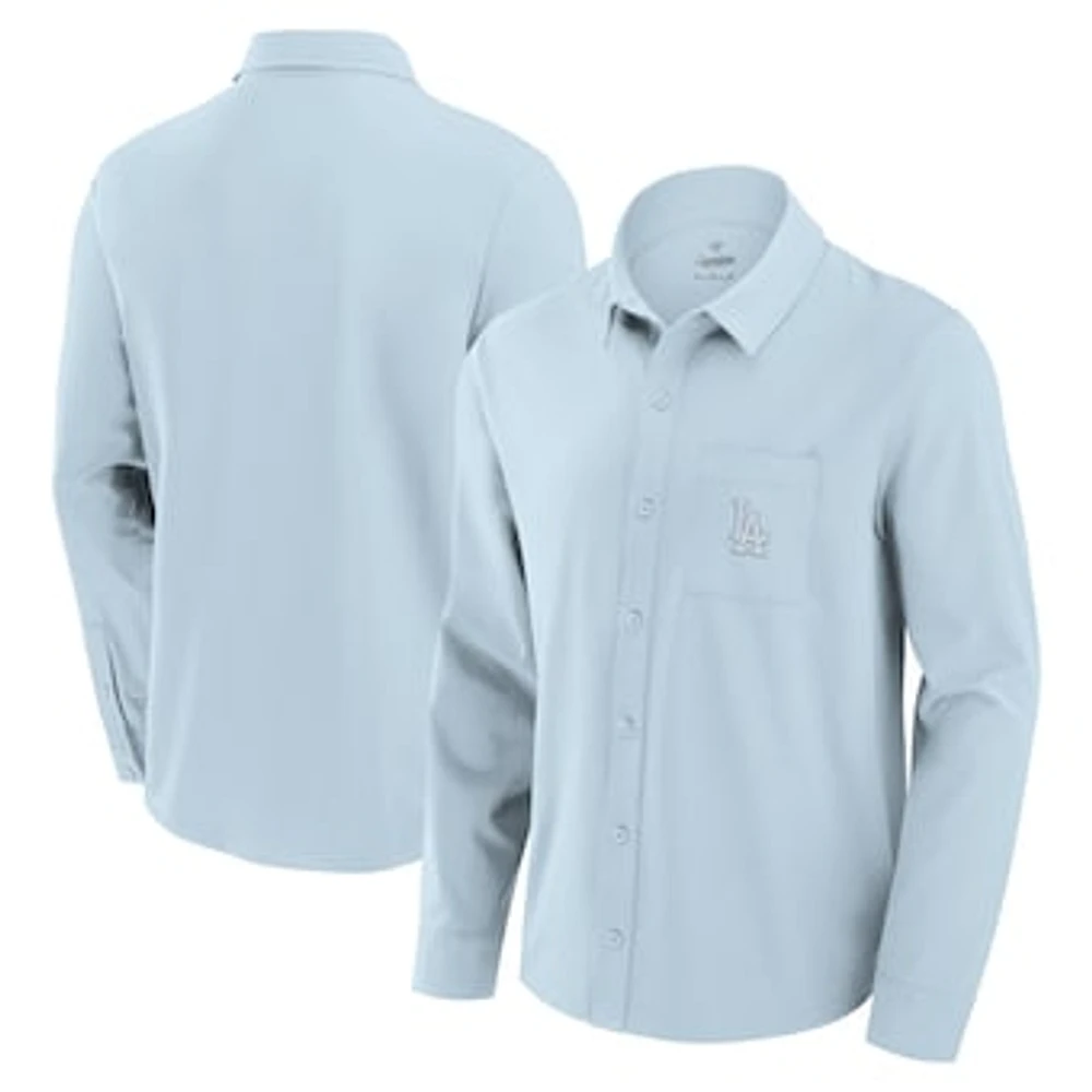 Men's Fanatics Light Blue Los Angeles Dodgers Front Office Long Sleeve Button-Up Shirt