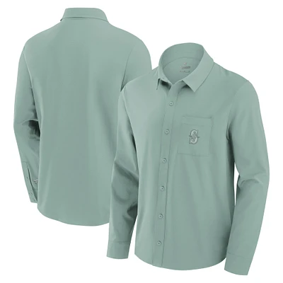 Men's Fanatics Green Seattle Mariners Front Office Long Sleeve Button-Up Shirt