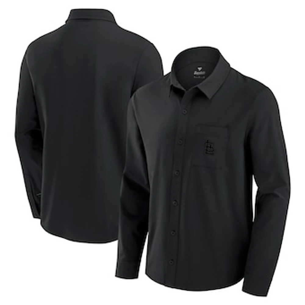 Men's Fanatics Black St. Louis Cardinals Front Office Long Sleeve Button-Up Shirt