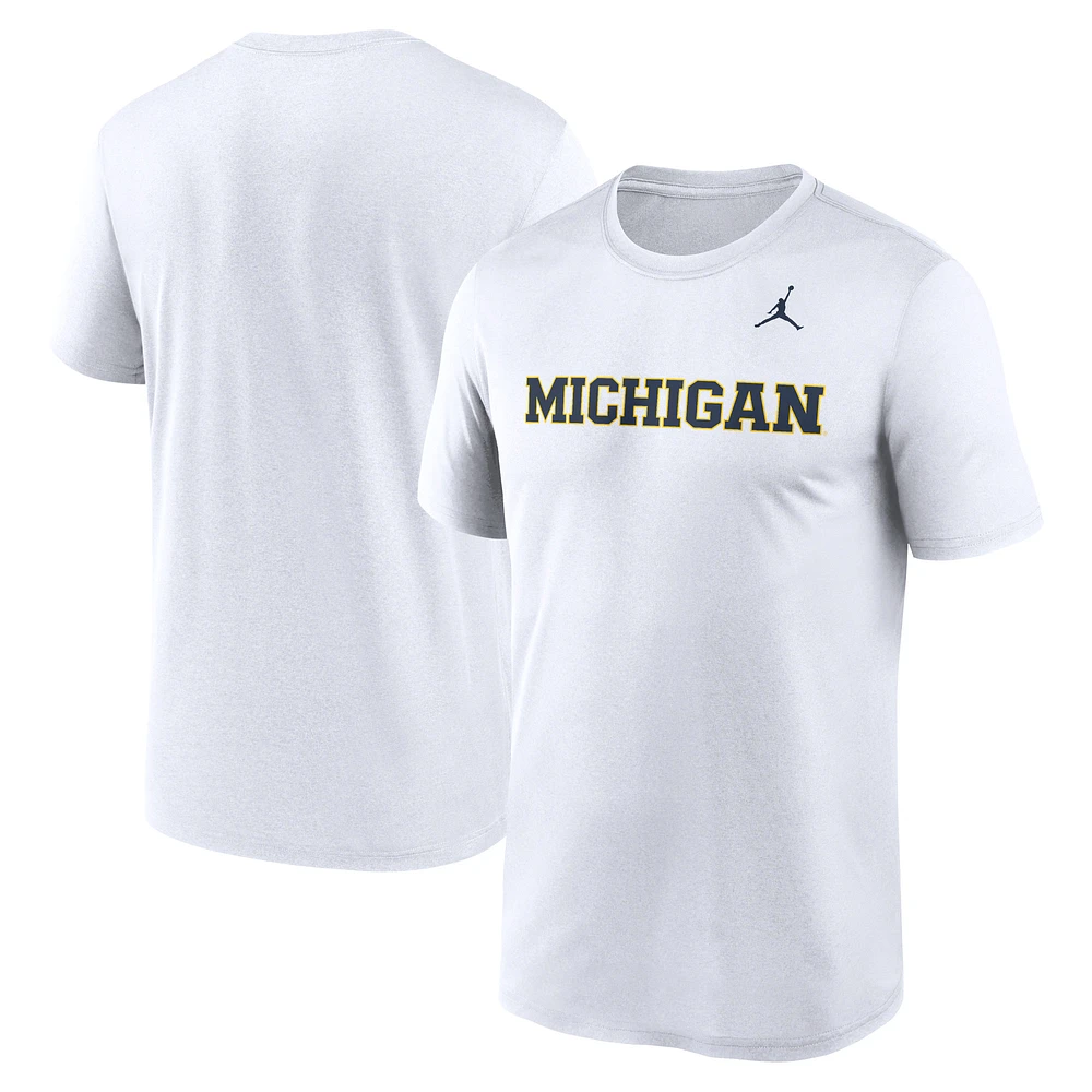 Men's Jordan Brand White Michigan Wolverines Primetime Legend Wordmark T-Shirt