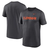 Men's Nike Anthracite Clemson Tigers Primetime Legend Wordmark T-Shirt