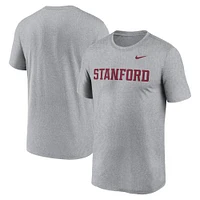 Men's Nike Heather Gray Stanford Cardinal Primetime Legend Wordmark T-Shirt