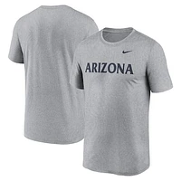 Men's Nike Heather Gray Arizona Wildcats Primetime Legend Wordmark T-Shirt