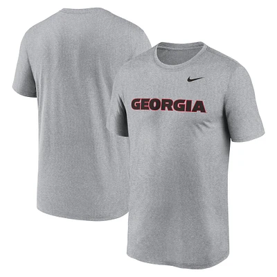 Men's Nike Heather Gray Georgia Bulldogs Primetime Legend Wordmark T-Shirt