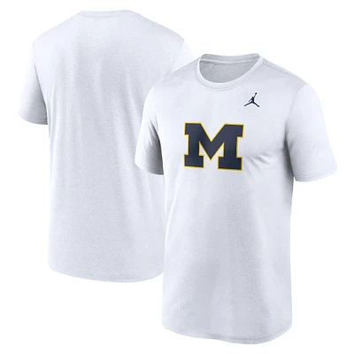 Men's Jordan Brand White Michigan Wolverines Primetime Legend Logo T-Shirt