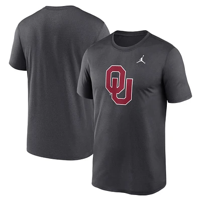 Men's Jordan Brand Anthracite Oklahoma Sooners Primetime Legend Logo T-Shirt