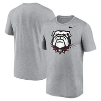 Men's Nike Heather Gray Georgia Bulldogs Primetime Legend Alternate Logo T-Shirt