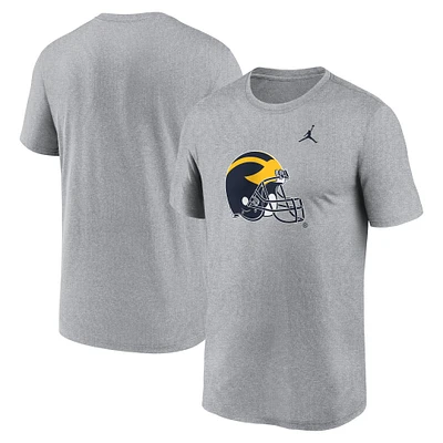 Men's Jordan Brand Heather Gray Michigan Wolverines Primetime Legend Alternate Logo T-Shirt