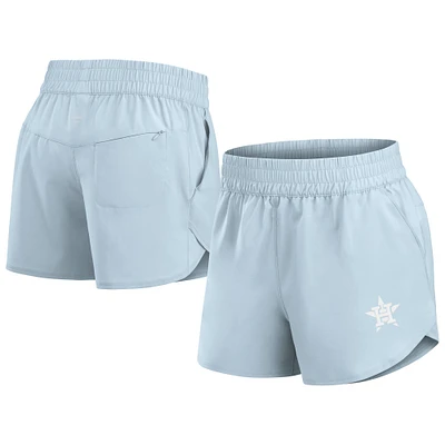 Women's Fanatics Light Blue Houston Astros Studio Woven Vibe Shorts