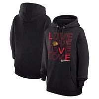 Women's G-III 4Her by Carl Banks  Black Chicago Blackhawks Hockey Love Fleece Pullover Hoodie