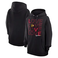 Women's G-III 4Her by Carl Banks  Black Chicago Blackhawks Hockey Love Fleece Pullover Hoodie