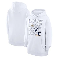 Women's G-III 4Her by Carl Banks  White Nashville Predators Hockey Love Fleece Pullover Hoodie