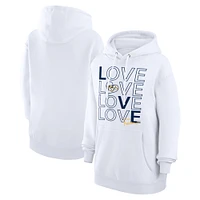 Women's G-III 4Her by Carl Banks  White Nashville Predators Hockey Love Fleece Pullover Hoodie