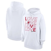 Women's G-III 4Her by Carl Banks  White New Jersey Devils Hockey Love Fleece Pullover Hoodie