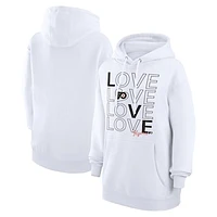 Women's G-III 4Her by Carl Banks  White Philadelphia Flyers Hockey Love Fleece Pullover Hoodie