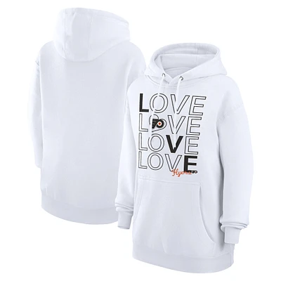 Women's G-III 4Her by Carl Banks  White Philadelphia Flyers Hockey Love Fleece Pullover Hoodie