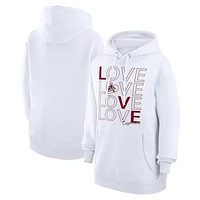 Women's G-III 4Her by Carl Banks  White Arizona Coyotes Hockey Love Fleece Pullover Hoodie