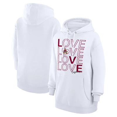 Women's G-III 4Her by Carl Banks  White Arizona Coyotes Hockey Love Fleece Pullover Hoodie