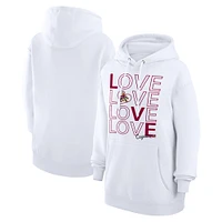 Women's G-III 4Her by Carl Banks  White Arizona Coyotes Hockey Love Fleece Pullover Hoodie